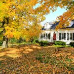 Classic Ridgefield House during the fall